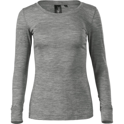 MALFINI Malfini premium merino rise ls 160 / Дамска тениска с дълъг ръкав, мериносова вълна - тъмносив меланж m (1601214)
