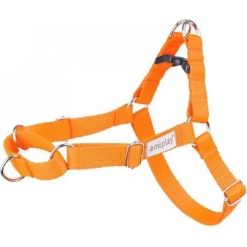 amiplay EASY GO SAMBA harness - нагръдник за куче - ОРАНЖЕВ, размер S - 30-40 х 1, 5 см - Полша - 278776