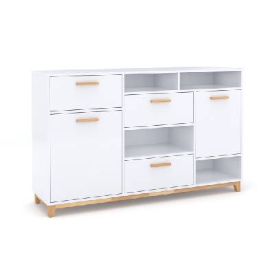 Скрин с две врати и три чекмеджета Steka 2D3S бял / каменен дъб