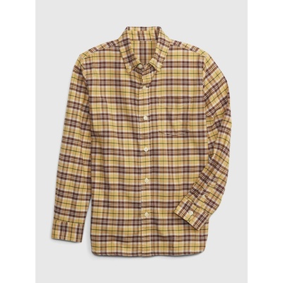 GAP 427962-00 dětská kostkovaná košile oxford hnědá