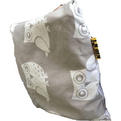 KHC BIO špaldový dětský polštářek Sovy na šedé nahřívací 20 x 20 cm Pratelný potah