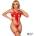 Adalet Riley Bra with Bow, Thong, & Garters Set Red S/M