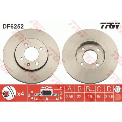 Brzdový kotouč TRW DF6252
