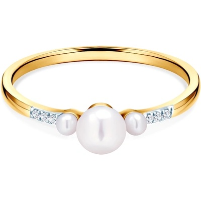 SAVICKI Годежен пръстен Savicki: злато, перла