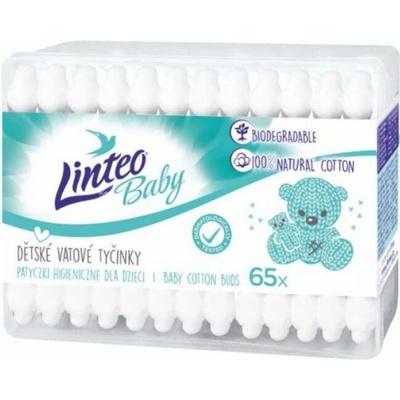 Linteo Baby Vatové papírové tyčinky 65ks