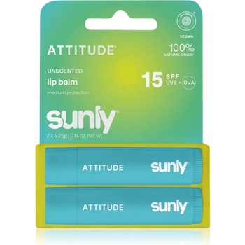 Attitude Sunly Lip Balm балсам за устни без парфюм 2x4.25 гр