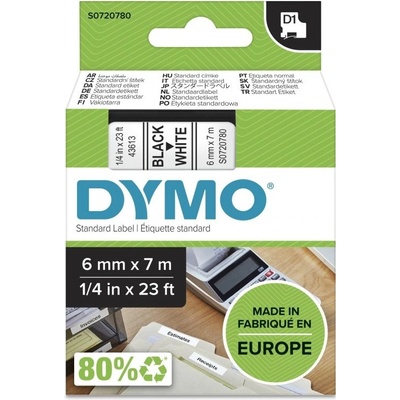 DYMO páska D1 6 mm x 7 m, čierna na bielej S0720780