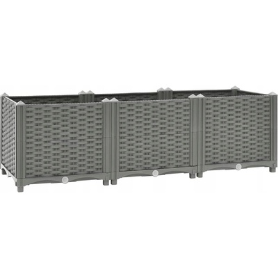 VidaXL Květináč 120 x 40 x 38 cm plast šedý