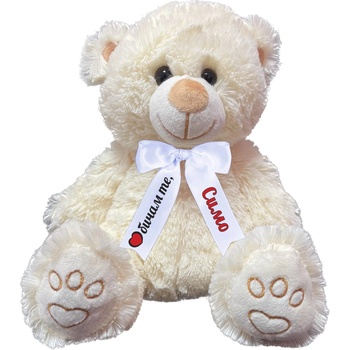 Плюшено мече с надписана панделка, екрю, 28 см (46032Н)