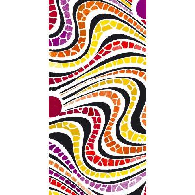 Dimex S-384 vliesová fototapeta na zeď Red wave mosaic S rozměry 110 x 220 cm
