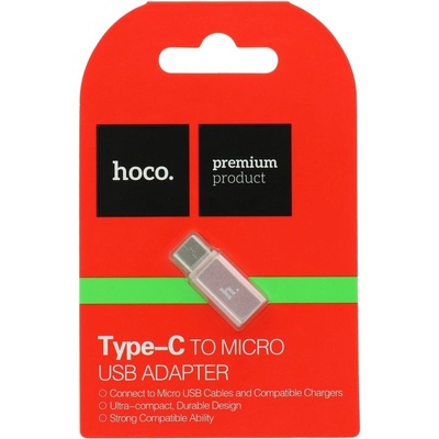 hoco. Адаптер HOCO Type-C към Micro USB розово злато (HC031253)