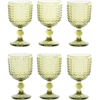 Item international Комплект стъклени чаши за вино 260мл, 6 броя, зелени (1967)