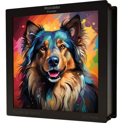 WoodMix Puzzles Дървен пъзел WoodMix, Кучета, 200 части - Белгийска овчарка Тервьорен (WM-D-0005)