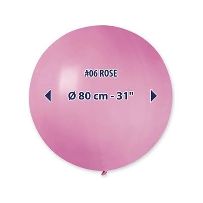 Svet balonku Guľatý pastelový balónik 80 cm ružový