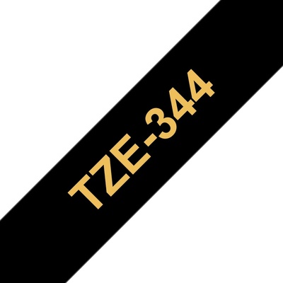 Brother TZe-344, černá / zlatá 18mm