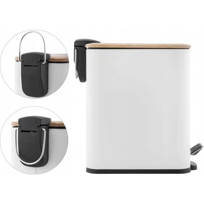 Yoka Home Odpadkový kôš MOBY 5 l béžový, biely