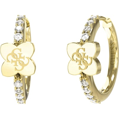 Guess Malé kruhové náušnice so zirkónmi Wild Flower JUBE05508JWYGT