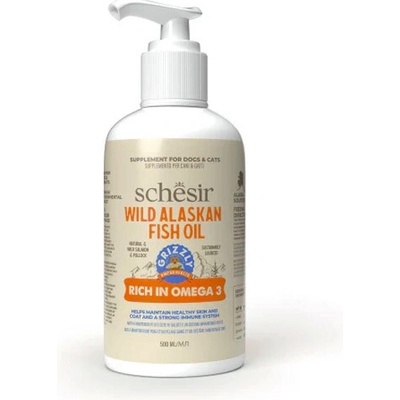 Grizzly Wild Alaskan Fish Oil Plus Schesir lososový olej 500 ml