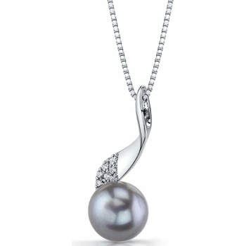 Eppi Elegantný strieborný prívesok s perlou a zirkónmi Anyla P35178