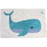Rex London Бяло-синя постелка за баня 83x52, 5 cm Whale - Rex London (29985)