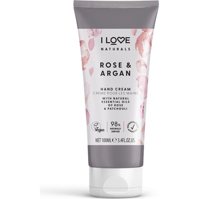 I love... Naturals Rose & Argan hydratačný krém na ruky s vôňou ruží 100 ml