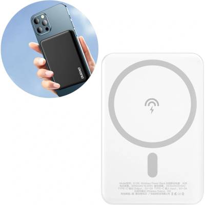 Dudao Безжична преносима батерия Dudao K14S, 10W, 5W Magsafe, 5000mAh, Бял (K14S-white)