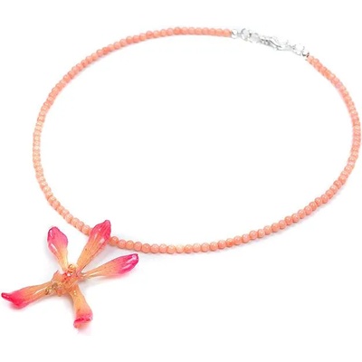 Dannyra Колие от корали и естествена орхидея Dannyra Jewels