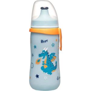 Nip Бебешко шише с клапа NIP - Kids cup, за момчета, 330 ml (4000821350519) - ozone