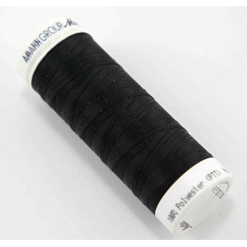 Extra elastická polyesterová niť - čierna - návin 130 m