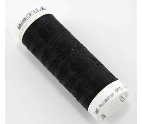 Extra elastická polyesterová niť - čierna - návin 130 m