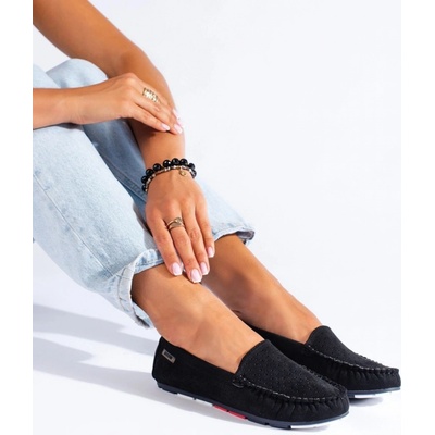 Goodin Stylové mokasíny dámské černé bez podpatku