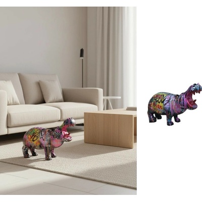 Hroch zvieracia soška – dizajnová pop art dekorácia do interiéru - 50 cm