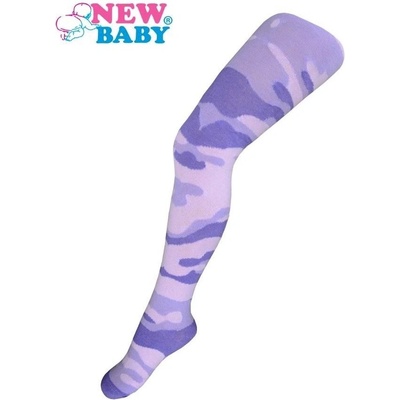 New Baby Bavlněné punčocháčky s maskáčovým vzorem světlo růžovo fialové béžová