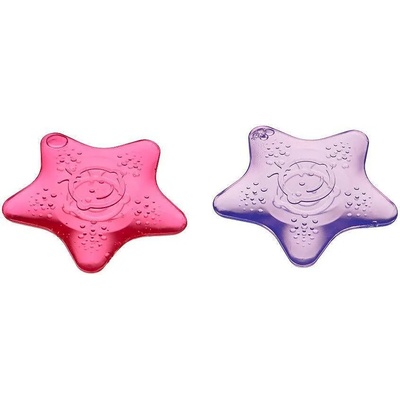 Vital Baby Успокояващи гризалки с охлаждащ ефект Vital Baby - Звезди, 2 броя, розова и лилава (V-444272)