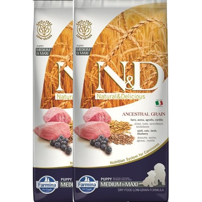N&D dog AG Puppy Medium & maxi lamb spelt oats 12 kg