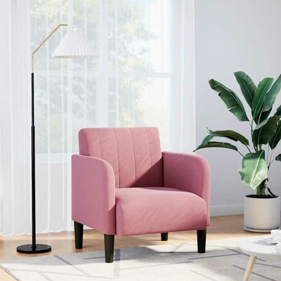 vidaXL 4100581 Rozkládací s područkami růžová 54 cm samet