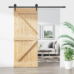 vidaXL Преплъзваща се врата Естествено и черно 85 x 210 cm (3445120)