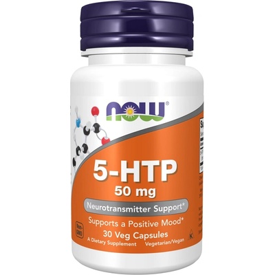 NOW NOW 5-HTP 50mg, 30 Veg Capsules