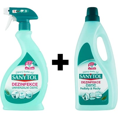 SANYTOL DUOPACK Dezinfekce Podlahy 1l + sprej univerzal 500 ml