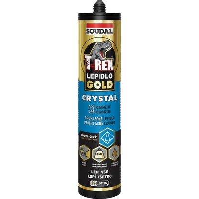 SOUDAL T-REX Gold Crystal - Krištáľovo číre montážne lepidlo