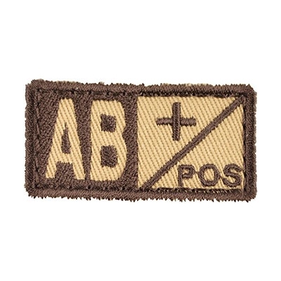 MILITARY RANGE Nášivka krvná skupina AB POZ VELCRO KHAKI