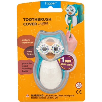 Flipper Sovička antibakteriální kryt a přesýpací hodiny modrý 1 ks