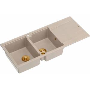 Quadron Вградена композитна мивка Quadron Unique Evan 121 бежово - медно 116x50 см (HQE11650U2_PVDC1_P2O) Мивка за вграждане