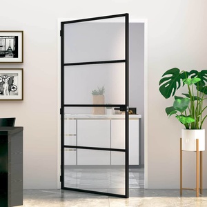 vidaXL Врата за дом 102 x 201, 5 x 3, 5 см Алуминий и закалено стъкло (42025246)