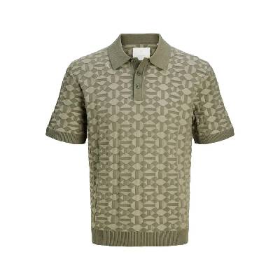 Kalvin Knit Polo Ss Styd Ss25 Pls short sleeve polo - Green (Tea Leaf)