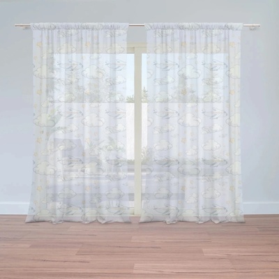 Sablio Záclony Lietadlá medzi oblakmi: 2ks 150x250cm