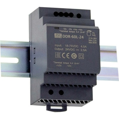 MEAN WELL DDR-60G-5 DC/DC měnič napětí na DIN lištu 5 V/DC 10.8 A 54 W Počet výstupů:1 x Obsah 1 ks