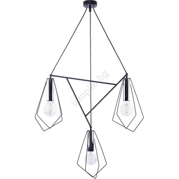 JUPITER 1663 - Пендел KAIR 3xE27/60W/230V черен/хром (10701663)