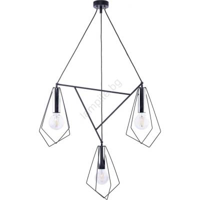 JUPITER 1663 - Пендел KAIR 3xE27/60W/230V черен/хром (10701663)
