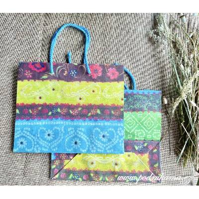 Sapaimport Dárková taška 22,5x19x8 cm - T6 více barev Barevnost: pruhy